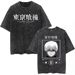 Kaneki Music Player Graphic PTTT1504 Washed Tokyo Ghoul Shirt