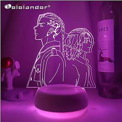 Tokyo Revengers 3D Lamps - Tokyo Revengers Draken and Mikey Led Light Bedroom Decoration