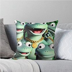 Funny Tom Lizard Cartoon Character Retro Cute Throw Pillow