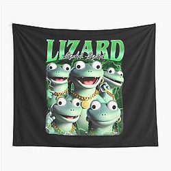 Funny Tom Lizard Cartoon Character Retro Cute Lizard Tapestry