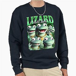 Funny Tom Lizard Cartoon Character Retro Cute Pullover Sweatshirt
