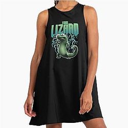 Tom Lizard Cartoon A-Line Dress