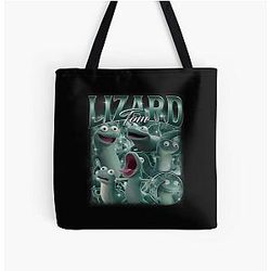 Tom Lizard Portrait Mabel Tanaka Ellen Bear All Over Print Etched Tote Bag
