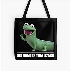 His name is Hoppers Lizard Cute 3D All Over Print Tote Bag