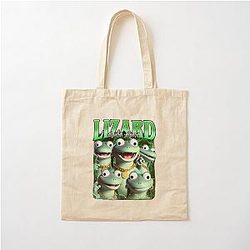Funny Tom Lizard Cartoon Character Retro Cute Lizard Cotton Tote Bag