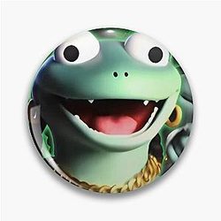 Funny Tom Lizard Cartoon Character Retro Cute Pin