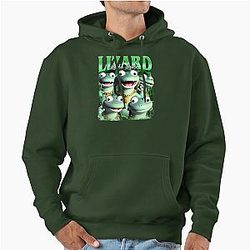 Funny Tom Lizard Cartoon Character Retro Cute Pullover Hoodie