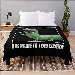 His name is Hoppers Tom Lizard Throw Blanket