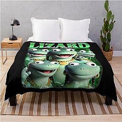 Funny Tom Cartoon Character Retro Cute Lizard Throw Blanket