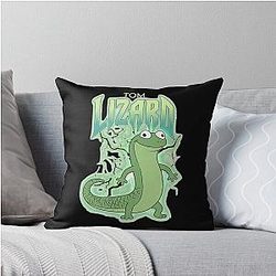 Tom Lizard Hoppers Portrait Throw Pillow