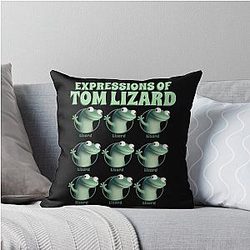 Expressions of Tom Lizard Throw Pillow