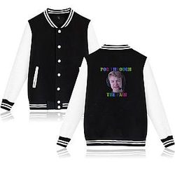 TommyInnit Jackets - Pog Through The Pain Multicolor Fleece Baseball Jacket