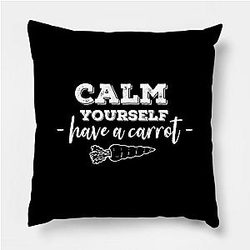 TommyInnit Pillows Cover - have a carrot calm yourself Tommyinnit Quote (white) Pillow Cover TP2409