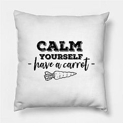 TommyInnit Pillows Cover - Have a carrot calm yourself Tommyinnit Quote (black) Pillow Cover TP2409