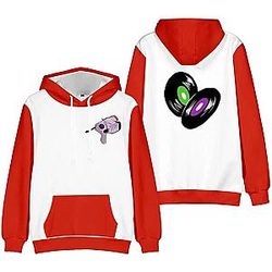 Red Logo Casual Pullover Baseball Hoodie