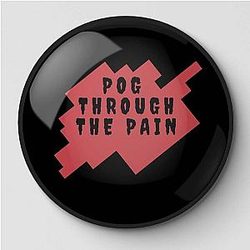 TommyInnit Pins - Pog Through The Pain Black Red Pin