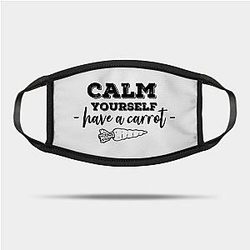 TommyInnit Face Masks - Have a carrot calm yourself Tommyinnit Quote (black) Mask TP2409