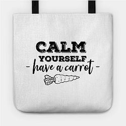 TommyInnit Bags - Have a carrot calm yourself Tommyinnit Quote (black) Bag TP2409