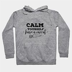 TommyInnit Hoodies - Have a carrot calm yourself Tommyinnit Quote (black) Hoodie TP2409