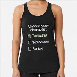 TommyInnit Tank Tops - Choose your character - Tommyinnit (3) Racerback Tank Top RB2805