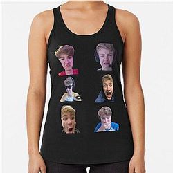 TommyInnit Tank Tops - Tommyinnit Faces Dream Team Racerback Tank Top RB2805