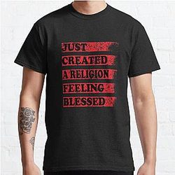 TommyInnit T-Shirts - Just Created a Religion Feeling Blessed | Tommyinnit V3 Classic T-Shirt RB2805