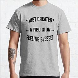 TommyInnit T-Shirts - Just Created a Religion Feeling Blessed | Tommyinnit V2 Classic T-Shirt RB2805