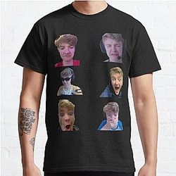 TommyInnit T-Shirts - Tommyinnit Faces Dream Team Classic T-Shirt RB2805
