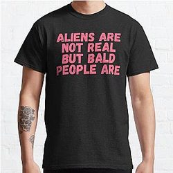 TommyInnit T-Shirts - Tommyinnit, Aliens are not real But bald people are Classic T-Shirt RB2805