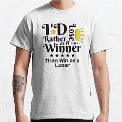 TommyInnit T-Shirts - I'd Rather Lose as a Winner Than Win as a Loser - TommyInnit quote Classic T-Shirt RB2805
