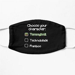 TommyInnit Face Masks - Choose your character - Tommyinnit (3) Flat Mask RB2805