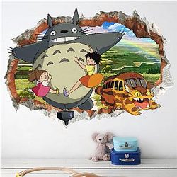 Totoro 3D Broken Hole Wall Stickers