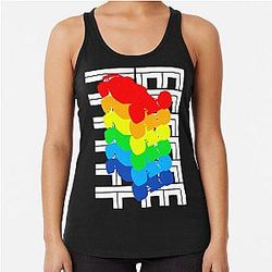 TrackMania United Forever Colors PopArt (White Logo) Racerback Tank Top
