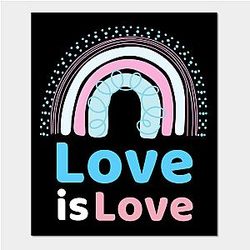 Trans Flag Posters - Love is Love Trans Pride Flag Poster TP0812