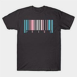 Trans Flag T-Shirts - Trans Pride Flag Barcode Design T-shirt TP0812