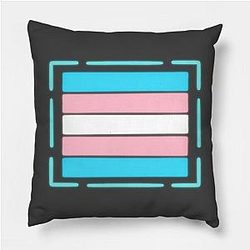 Trans Flag Pillows - Trans flag - Glowing - wtframe comics Pillow TP1208