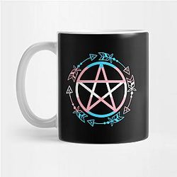Trans Flag Mugs - Transgender Flag Pentagram  Mug TP1208