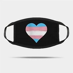 Trans Flag Face Masks - Transgender Flag Heart Mask TP1208