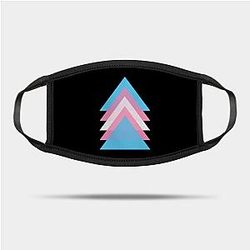 Trans Flag Face Masks - Triangle Abstract Transgender Pride Flag Design Mask TP1208