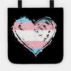 Trans Flag Bags - Transgender Pride Heart Flag Trans Awareness Rights Bag TP1208