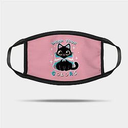 Trans Flag Face Masks - Trans LGBT Pride Cat - Kawaii Rainbow Kitty - Wear your colors Mask TP1208