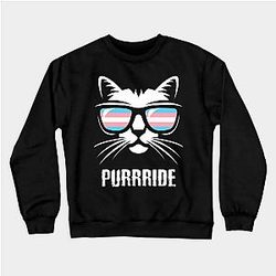 Trans Flag Sweatshirts - Transgender Pride Flag Cat Purrride Sweatshirt TP0812