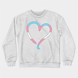 Trans Flag Sweatshirts - Transgender Flag Heart Sweatshirt TP0812