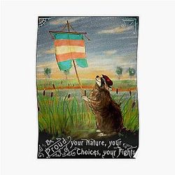 Transgender Posters - Be Proud - Trans LGBTQI raccoon Poster RB0403