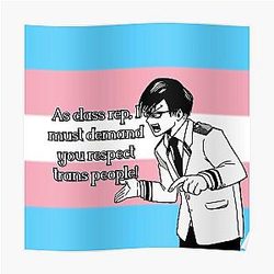 Transgender Posters - My Hero Academia Iida Transgender Pride Flag Poster RB0403