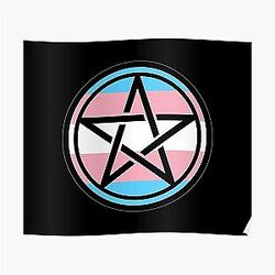 Transgender Posters - Large Print Pentacle LGBT Flag Transgender Poster RB0403