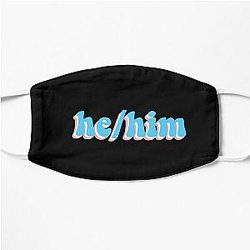 Transgender Face Masks - He Him Transgender Flag Flat Mask RB0403