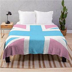 Transgender Blanket - TRANSGENDER UK FLAG (UNION JACK)Throw Blanket RB0403