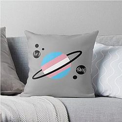 Transgender Pillows - "Interstellar Pride" - Transgender Pride Flag Throw Pillow RB0403