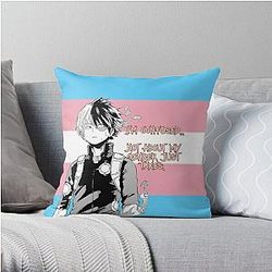 Transgender Pillows - My Hero Academia Todoroki Transgender Pride Flag Throw Pillow RB0403
